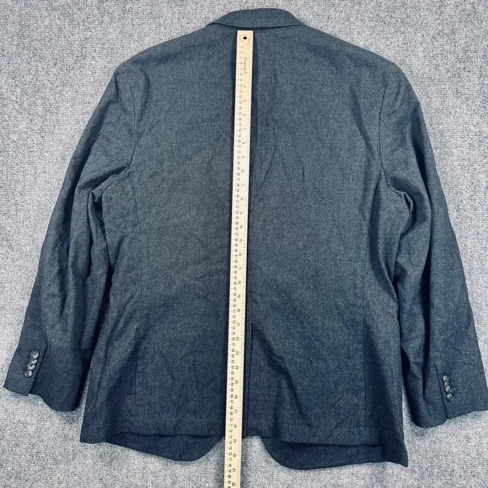 Banana Republic 44R Slim Fit Birdseye Jacket Dark Charcoal Cotton Blazer 488698